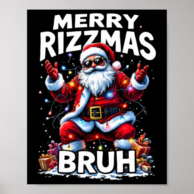Rizz Season Bruh Merry Rizzmas Bruh Santa Clau Poster (Framsidan)