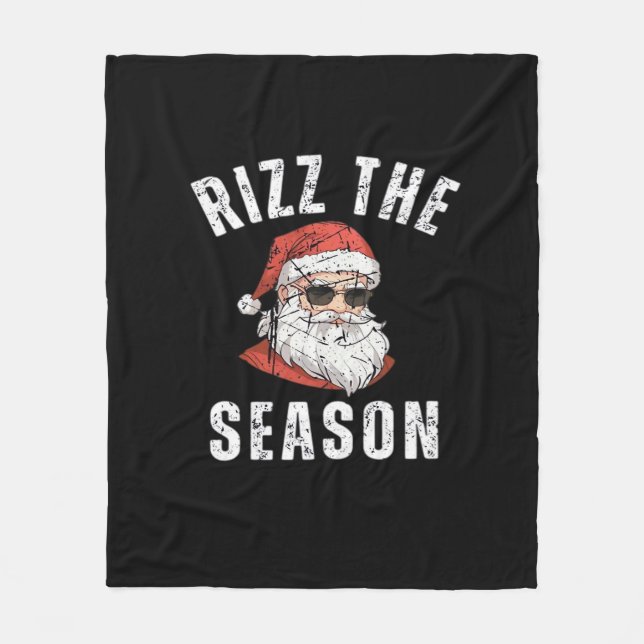 Rizz Season Funny Santa Merry Rizzmas Rizzler Fleecefilt (Framsidan)