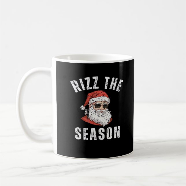 Rizz Season Funny Santa Merry Rizzmas Rizzler Kaffemugg (Vänster)