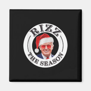 Rizz Season Funny Trump jultomten Pajama Magnet