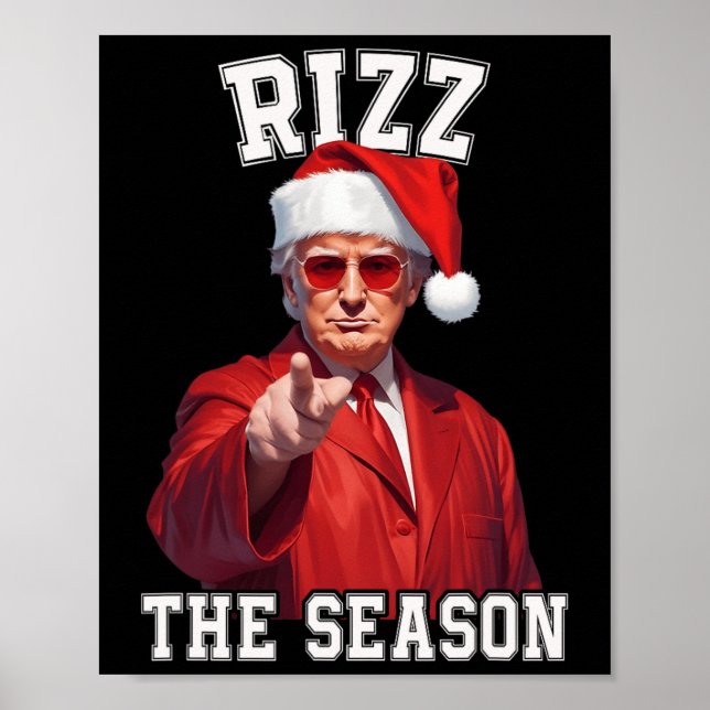 Rizz Season Funny Trump jultomten Pajama Poster (Framsidan)