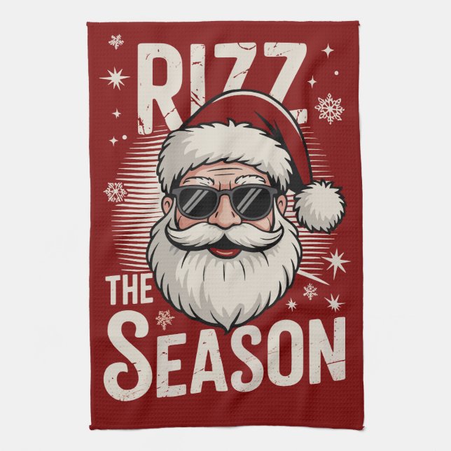 Rizz Season Jultomten Rizzmas Funny Julafton Kökshandduk (Vertikal)