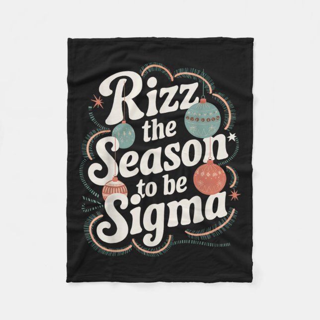 Rizz ska vara Sigma _ Funny Pajama Christm Fleecefilt (Framsidan)