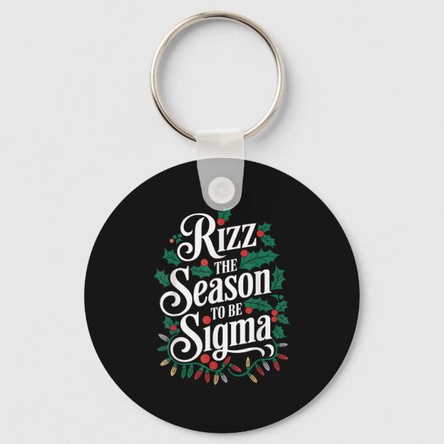 Rizz, som ska vara Sigma Funny Memjul H Nyckelring (Framsida)