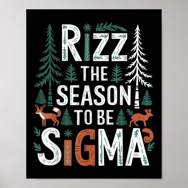 Rizz, som ska vara Sigma Funny som säger jul Poster (Framsidan)