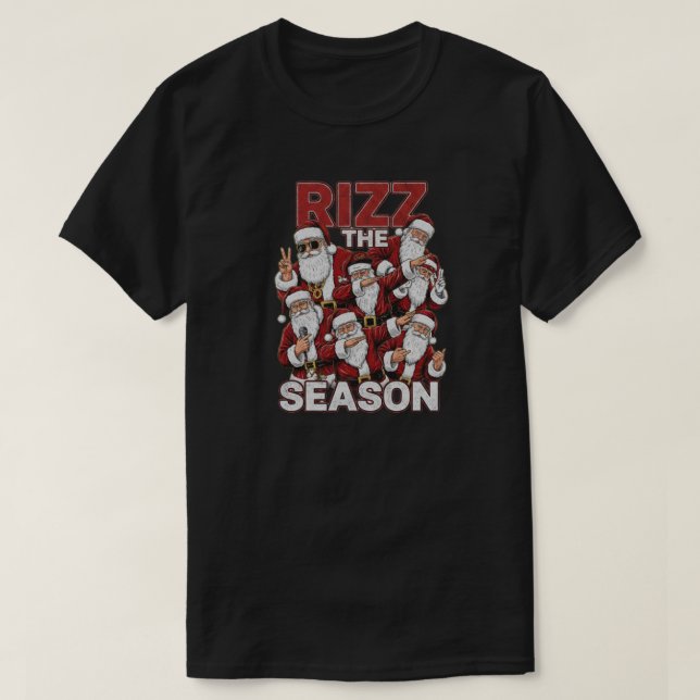 Rizz The Season Funny Christmas Santa's T Shirt (Design framsida)