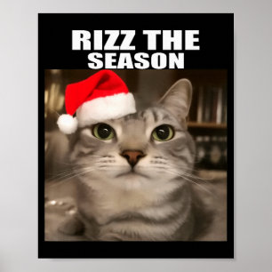 Rizz The Season Roliga Julpyjamas Katt Meme B Poster