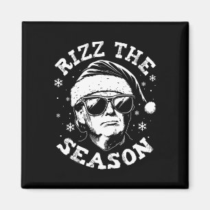 Rizz upp säsongen Roligt Trump God Jul Tomte  Magnet