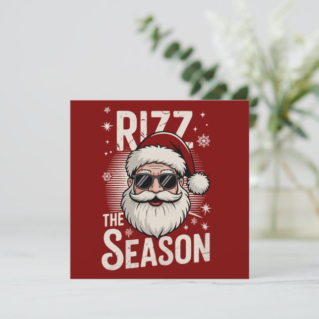 Rizz upp säsongen Tomte Rizzmas Rolig jul Julkort (Stående Fram)