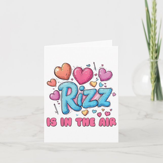 Rizz Valentines day - Cute Hearts Memay säger Kort (Framsida)