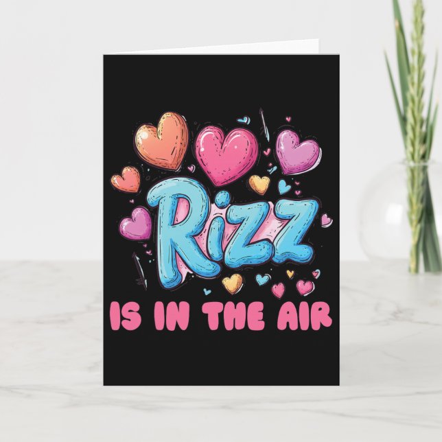 Rizz Valentines Day - Cute Hearts Meme Saying  Kort (Framsida)