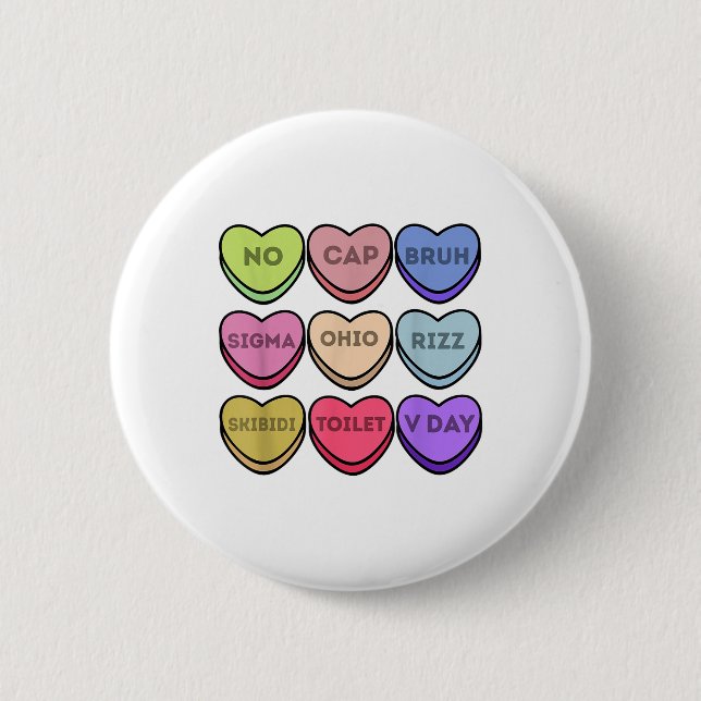 Rizz Valentineser Candy Heart Boys Valentine Bruh  Knapp (Framsida)