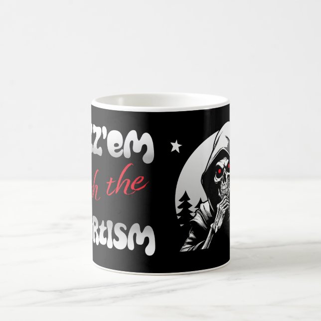 Rizz'em med Mortism (B&W) Kaffemugg (Center)