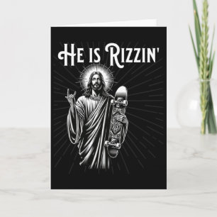 Rizzen Rocker Han är Rizzin Rollig Jesus Ridande S Kort