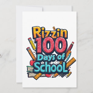 Rizzin 100 dagar med skolgeneralen Alpha Funny Inbjudningar