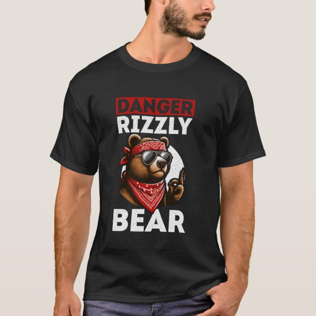 Rizzly Bear Rizzler Funny Rizz Meme for T Shirt (Framsida)