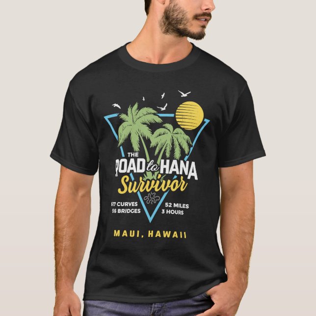 RJC Road till Hana Survivor Maui Hawaii Resa Adven T Shirt (Framsida)
