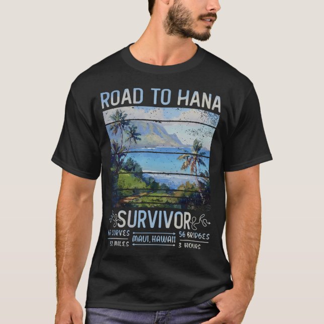 Rjc Road to Hana Survivor Maui Hawaii Resa Adventu T Shirt (Framsida)