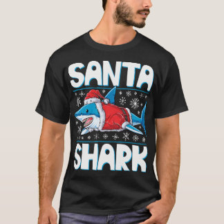 rk jul T Shirt Boys Manar Santa s Sharkmas Te