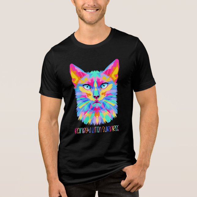 RKS Psychedelic Rainbow Kitten Shirt T Shirt (Framsida)