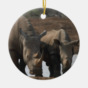 Rlack Rhinosprydnad Julgransprydnad Keramik
