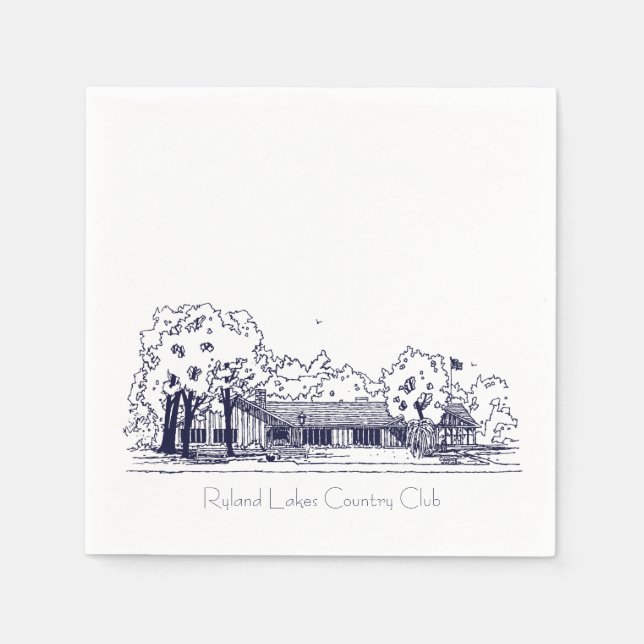 RLCC Clubhouse Sketch - 3 Ply Pappersservett (Framsidan)