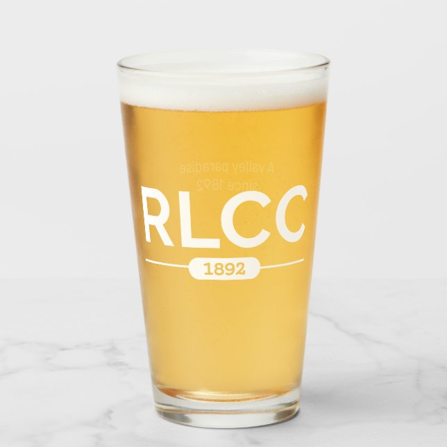 RLCC Logotyp Pint Glasses - White Glaskopp (Framsida fylld)