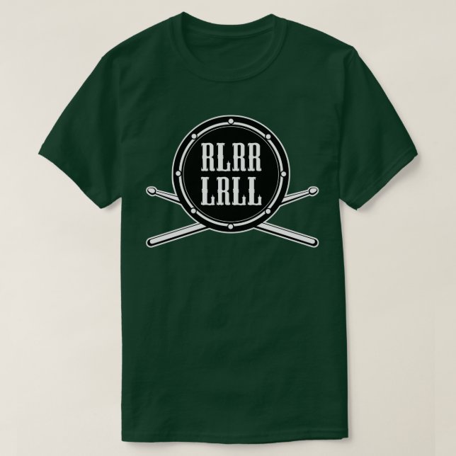 RLRR LRLL Paradiddle med trumma T Shirt (Design framsida)