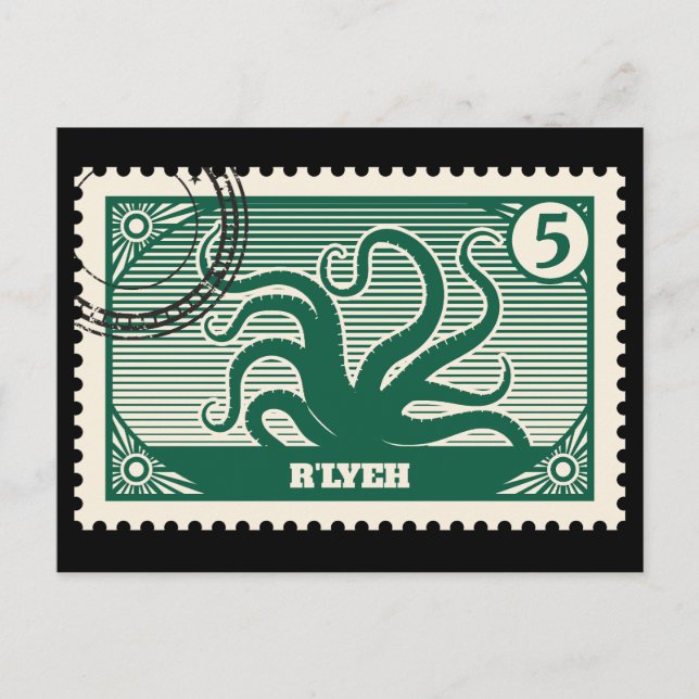 R'lyeh Post Frimärke Vykort (Framsida)