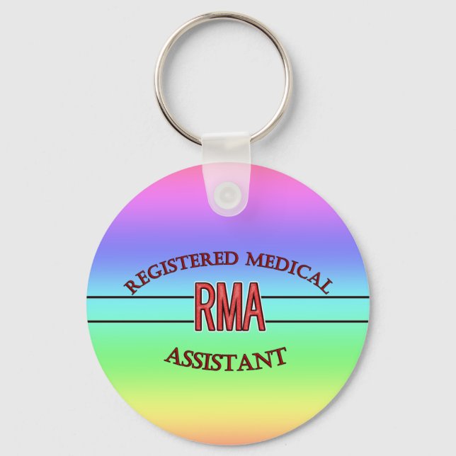 RMA LOGOTYP REGISTRERAD MEDICINSK ASSISTANT NYCKELRING (Framsida)