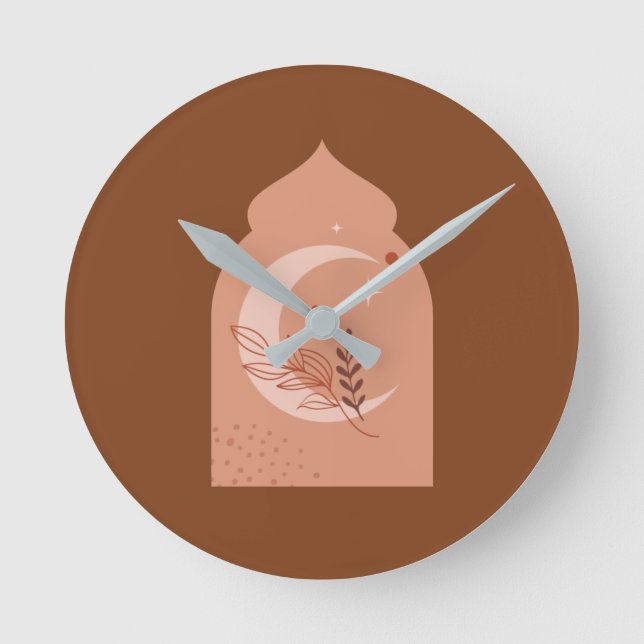  Rmadan Kareem Aesthetic Boho Fleece Blanket Throw Rund Klocka (Framsida)