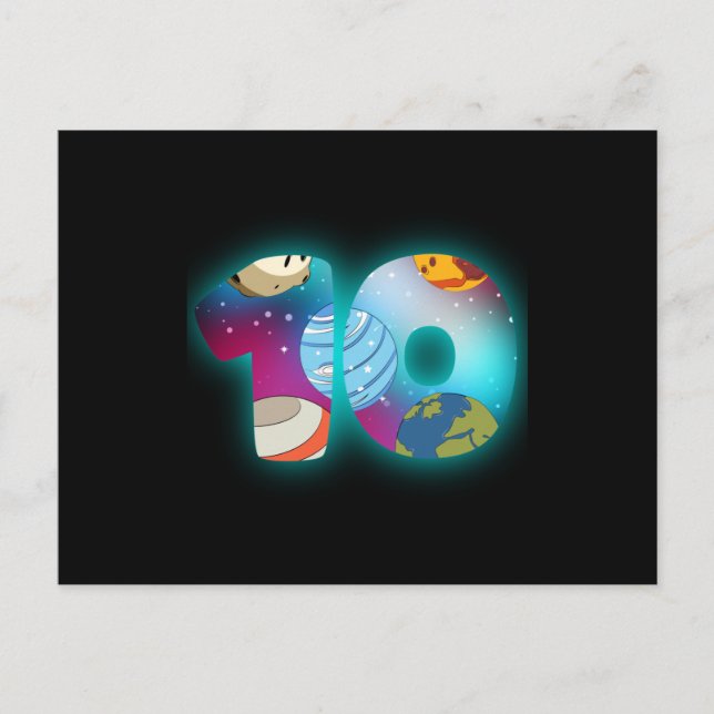 RMDAGSFEST 10 10-ÅRS Födelsedag Pojke 10 År Gammal Vykort (Framsida)