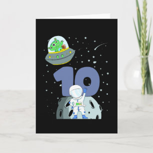 RMDAGSFEST 10 10-års födelsedags Pojke Astronaut Kort