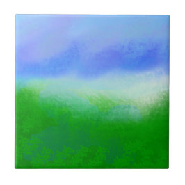 RMdesignflo55 CUTE HIMMEL BLUE-GRÖNT Kakelplatta