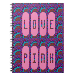 rmdesignflo55 KÄRLEK ROSA MANDALA LIGHT BLUE Anteckningsbok