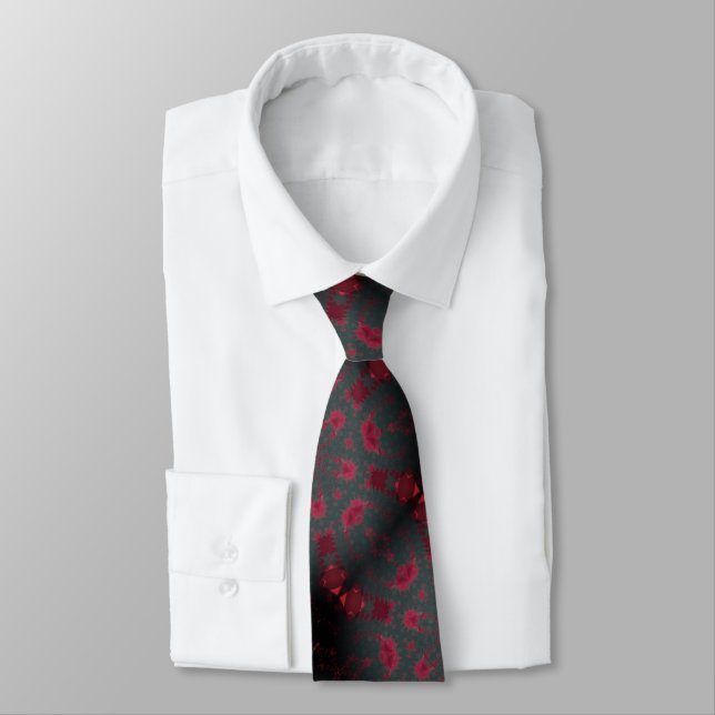 rmdesignflo55 tie-BLACK-RED-CUTE Neck Tie Slips (Bunden)
