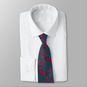rmdesignflo55 tie DEEPBLUE RED CUTE Neck Tie Slips