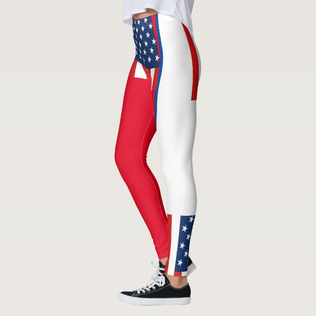 rmdesignflo55 USA flagga a red Leggings (Vänster)