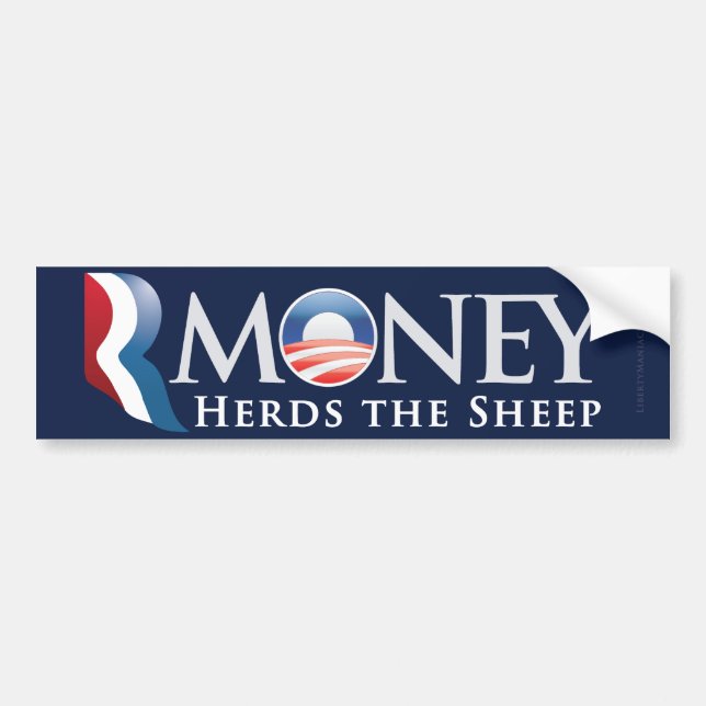 RMoney Romney Obama bildekal (Framsidan)