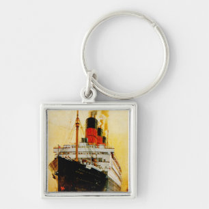 RMS Berengaria Fyrkantig Silverfärgad Nyckelring