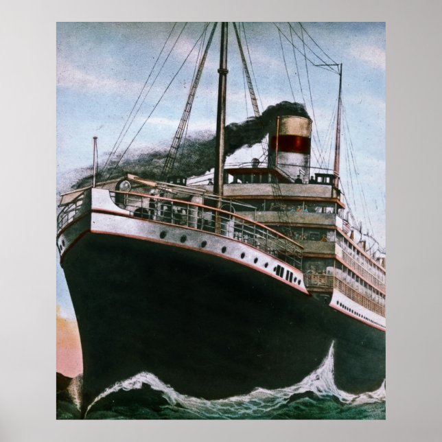 RMS Carpathia kommer till Räddingen av RMS Titanic Poster (Framsidan)