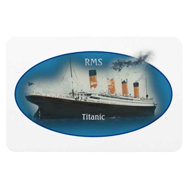 RMS-Frakt för Titanic Maritime Blue White Star Lin Magnet (Horisontell)