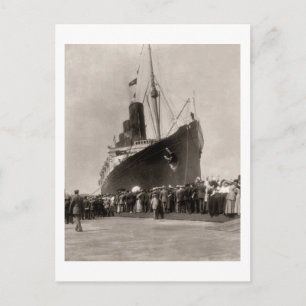 RMS Lusitania anländer till New York City 1907 Vykort