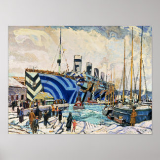 RMS olympisk i Dazzle Camouflage 11x14-tums poster