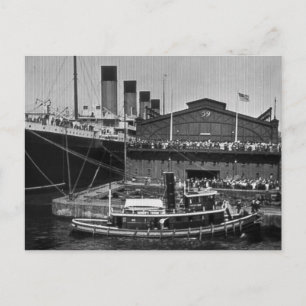 RMS olympisk vid Pier 59-Vintages glasbild 1911 Vykort