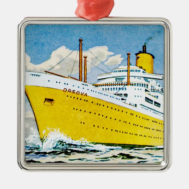 RMS Orsova till havs Julgransprydnad Metall (Framsidan)