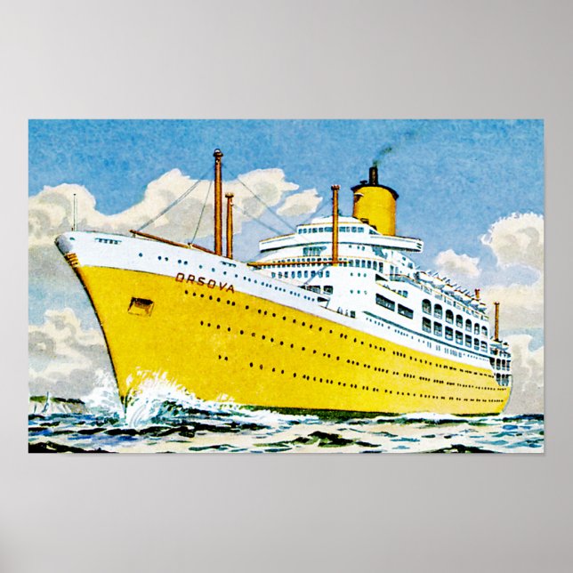 RMS Orsova till havs Poster (Framsidan)