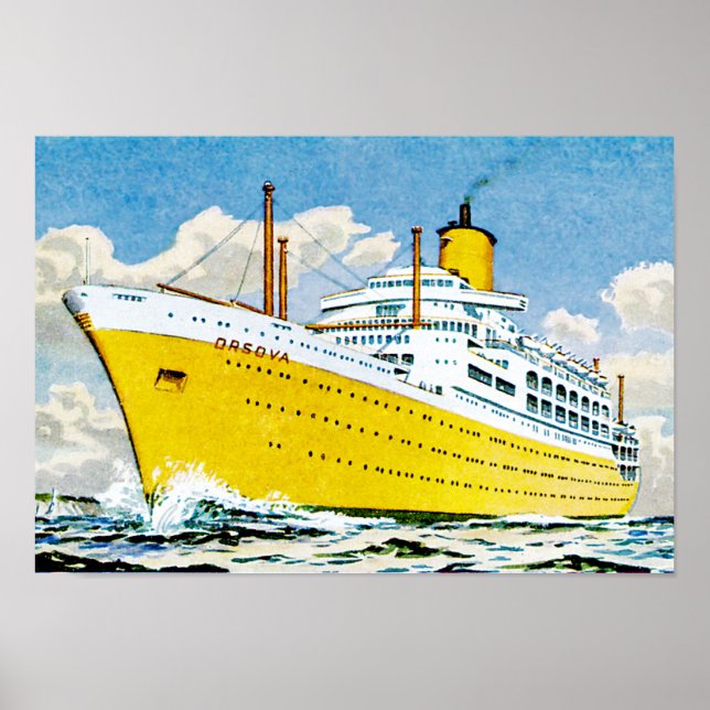 RMS Orsova till havs Poster (Framsidan)