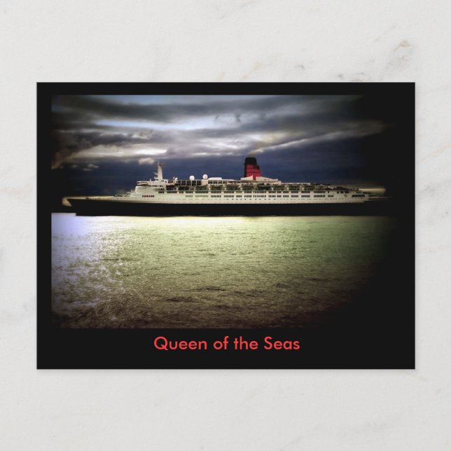 RMS Queen Elizabeth 2 Vykort (Framsida)
