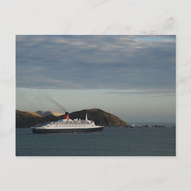 RMS Queen Elizabeth 2 Vykort (Framsida)